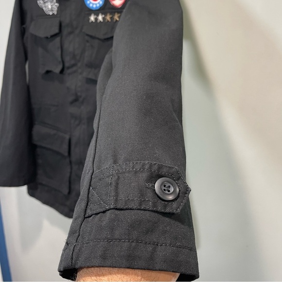 Monarda Patchwork Utility Black Jacket with Hood - Picture 7 of 13